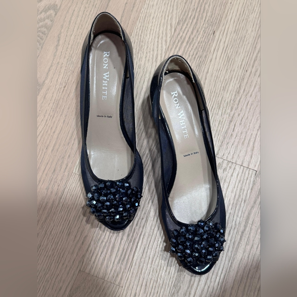 Chic Black Embellished Women's Flats